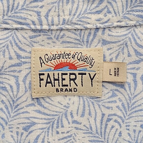 Faherty Short Sleeve Floral Print Button Down L - Picture 4 of 6